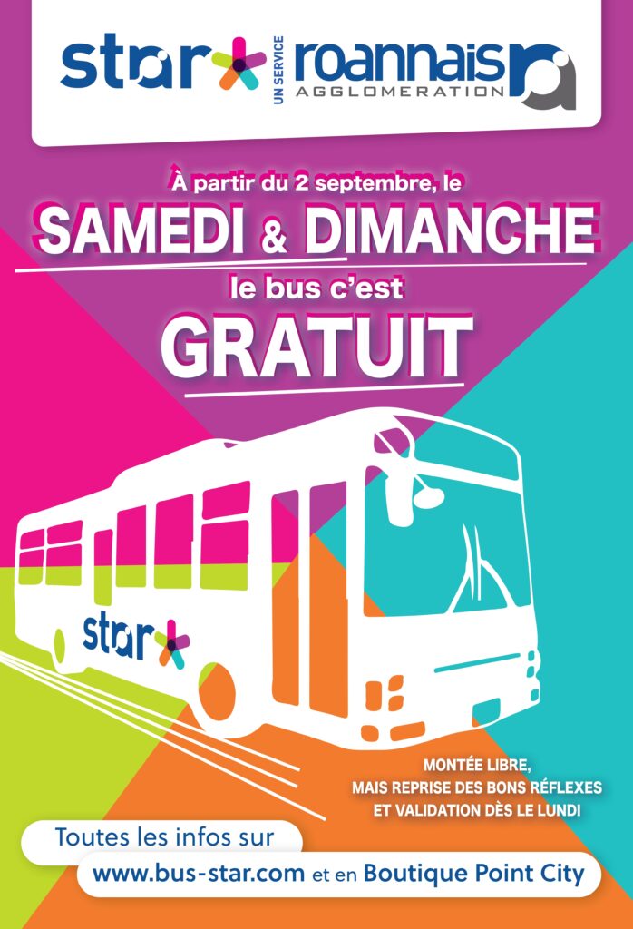 Le week-end : le bus c'est gratuit! - Bus STAR Roanne